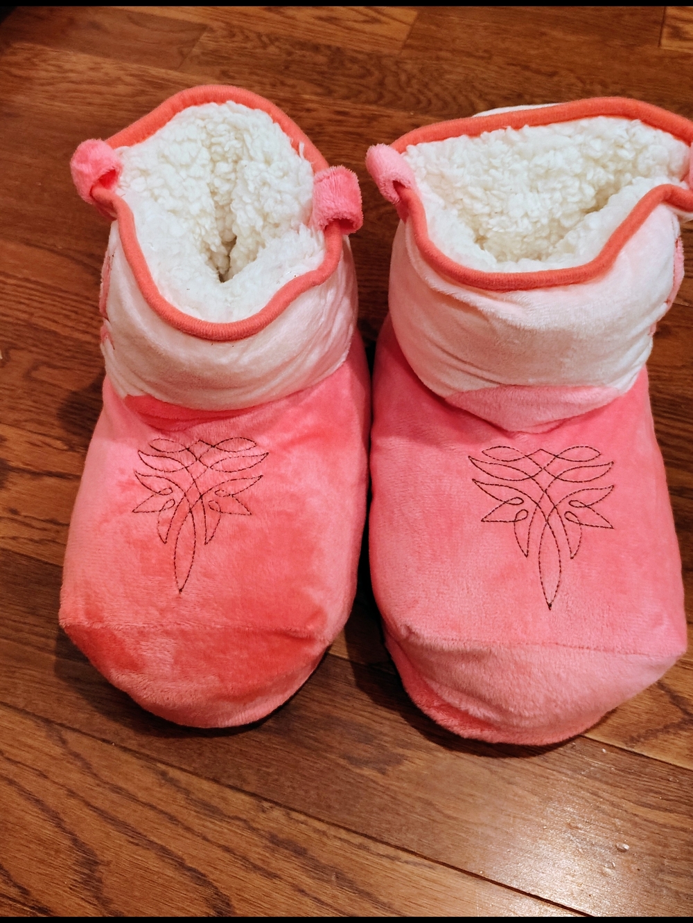 Pink Plush Boot Slippers with Sherpa Lining